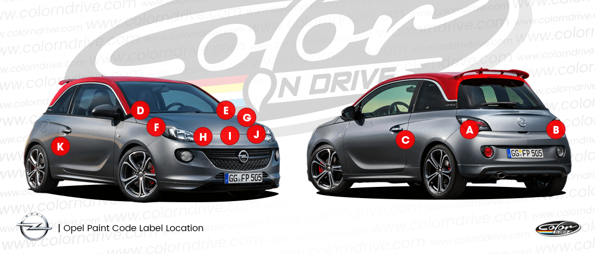مخطط موقع ملصق كود لون VAUXHALL